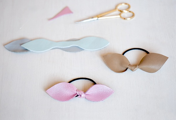 leather hair bows
