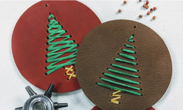 embroidered leather ornaments