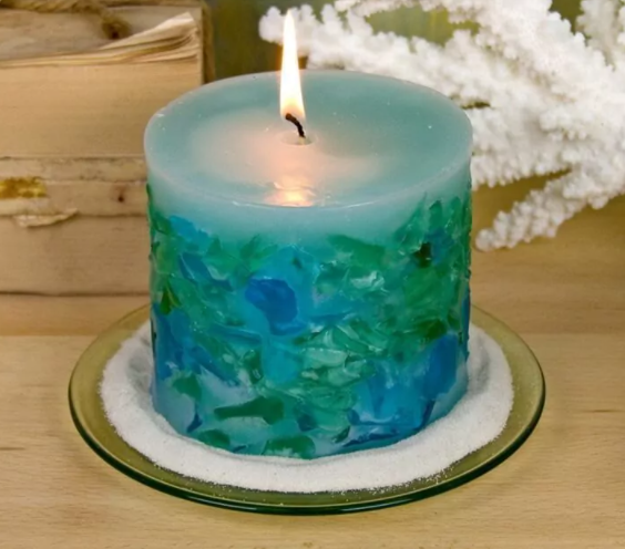 Sea Glass Candle: How To Make An Embedded Candle