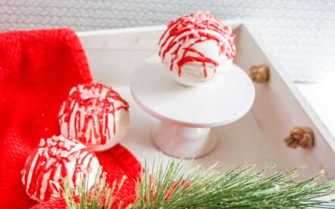 peppermint hot chocolate bombs