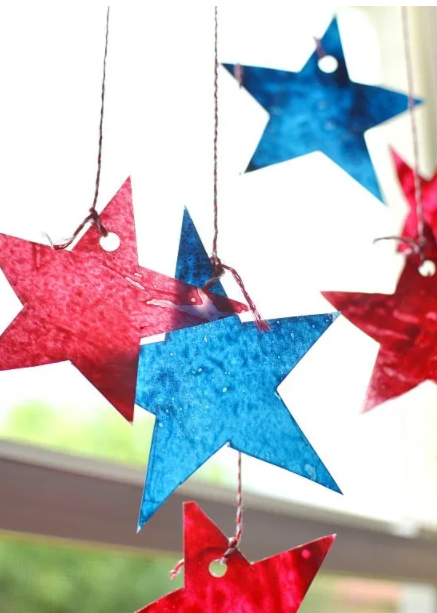 Summer star sun catchers for 4th of july holiday craft for kids