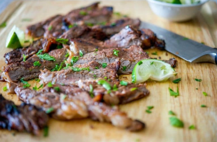 Rib eye steak marinated in cajun seasonings combined with fresh lime juice, honey and a light oil