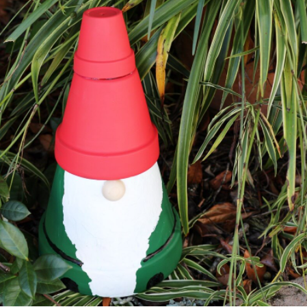  A cute and easy to make clay pot gnome statue for the garden display