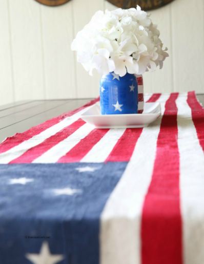 4th of july homemade flag table runner holiday decor