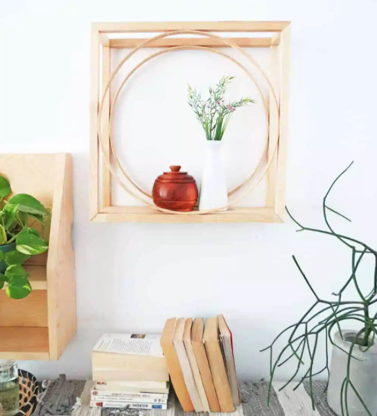DIY Geometric display shelf complete home decor