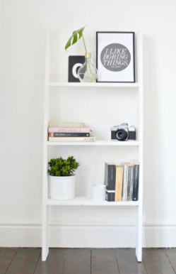 DIY ladder shelf home decor project