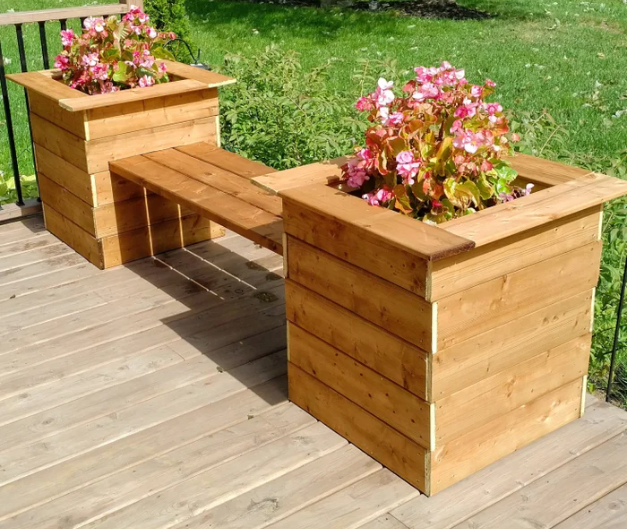 Porch and garden planter bench