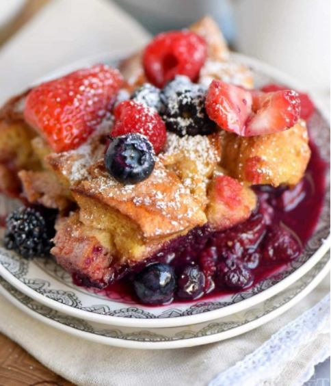 triple berry french toast casserole