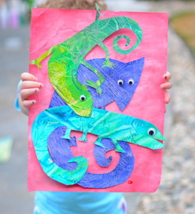 Eric Carle Inspired Mixed Up Chameleon Art Fun Craft Activity For Kids