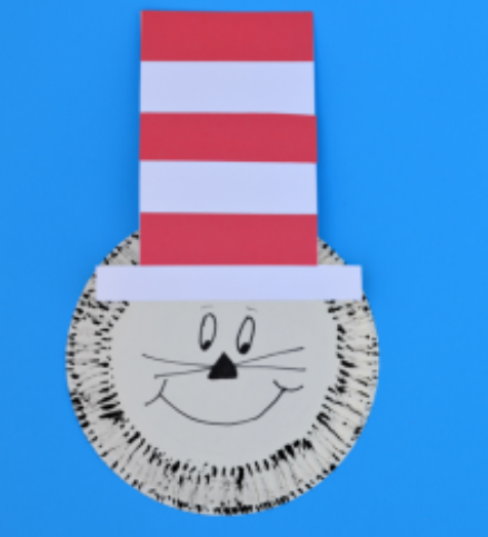 PAPER PLATE DR SEUSS CAT IN THE HAT CRAFT 
