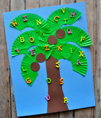 Chicka Chicka Boom Boom Craft -Fun alphabet activity for preschoolers!