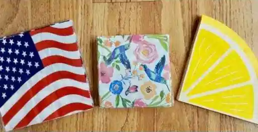 Decoupage Wood With Napkins Dollar Store Craft