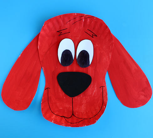 Paper Plate Clifford Craft for Kids (Big Red Dog) Easy Cutting And Painting