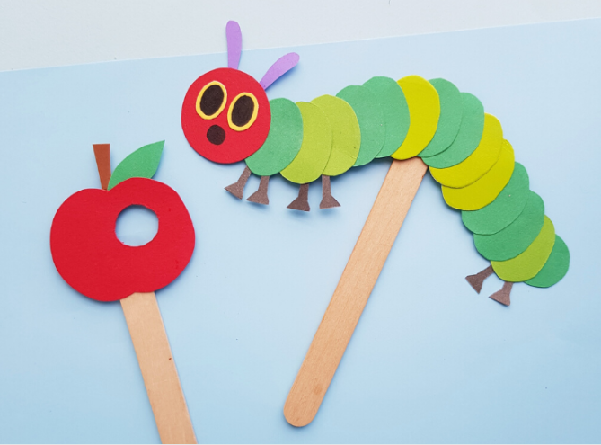 THE VERY HUNGRY CATERPILLAR PUPPET CRAFT FOR KIDS FANTASTIC BOOK