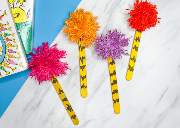 Dr. Seuss Truffula Tree Colorful Easy Craft For Kids