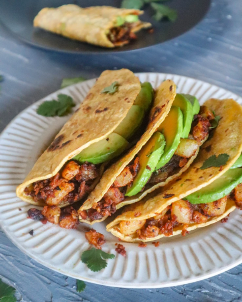 1-Pan vegan chorizo potato tacos savory meal under $4