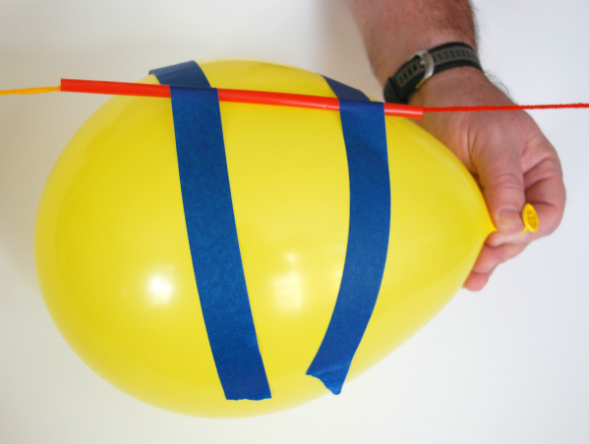 A color yellow balloon rocket 