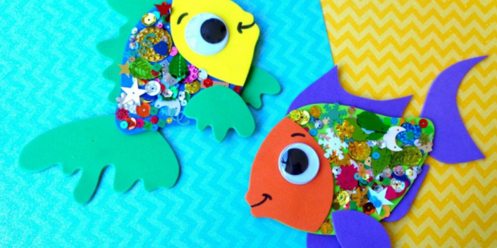 A cute confetti fish crafts for little ones summer craft