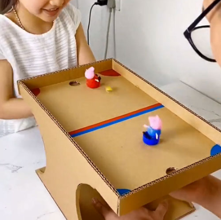 Cardbooker soccer table homemade toy for kids