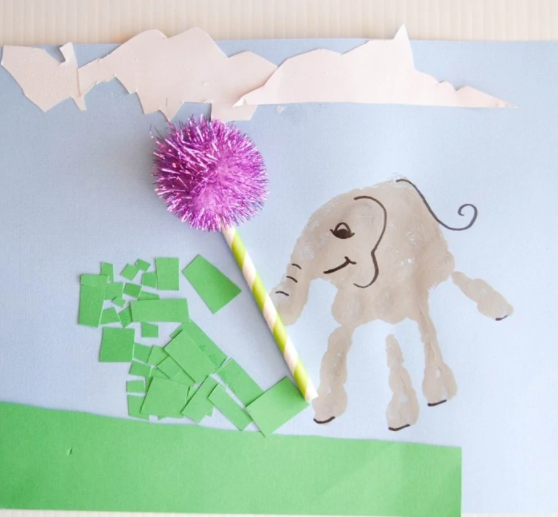 HANDPRINT HORTON THE ELEPHANT CRAFT WITH DR. SEUSS FOR KIDS