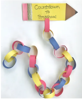 Countdown to Pre School pencil with paper chain