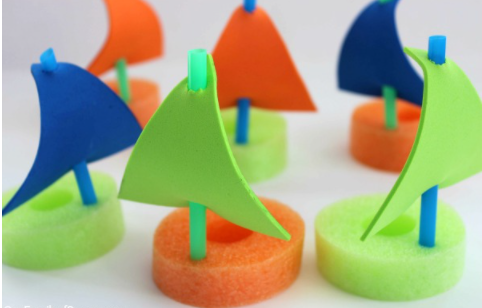Fun to make pool noodle little boats