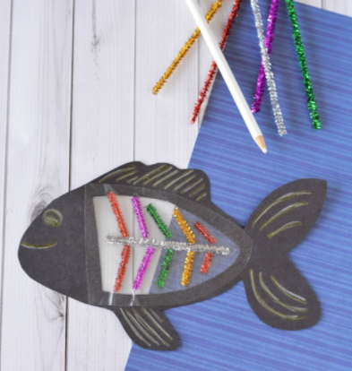 A letter x, bones and x-ray fish craft for kids