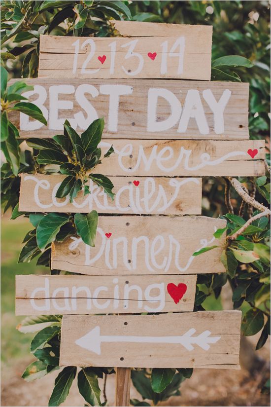 Best day ever wedding sign with the date of the wedding 