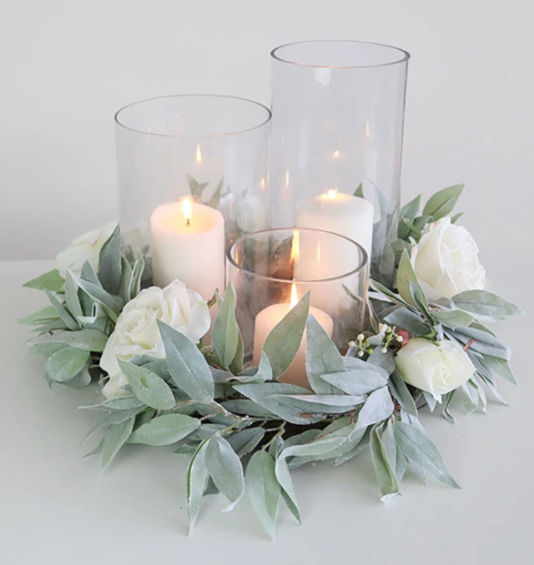 Homemade minimalist rustic cylinder vases centerpieces