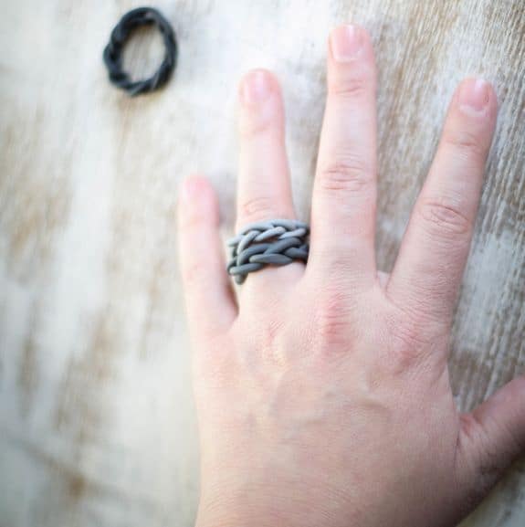 Braided ombre clay ring