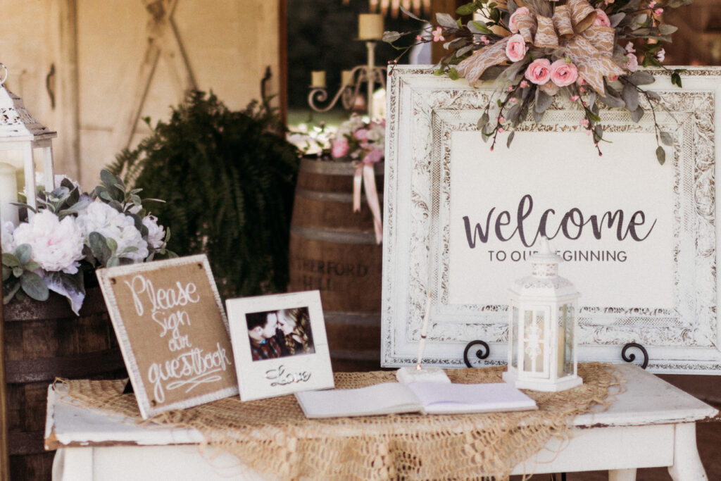 Beautiful Cricut wedding sign says Welcome To our Beginning 