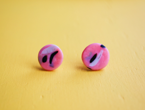 Polymer clay stud earrings