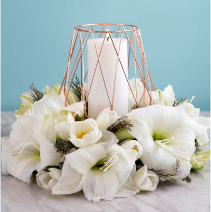 Homemade beautiful table wreath flower centerpiece 