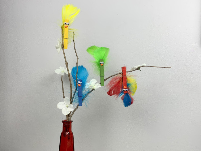 Bird Buddies Clothespin Craft Simple and Fun Project For Kids