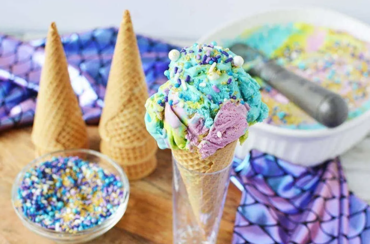 Mermaid Ice Cream colorful dessert extremely easy to make magical treat