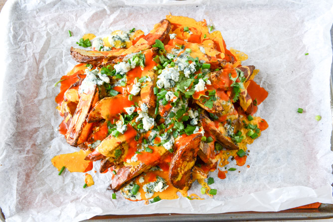 Crispy buffalo oven fries