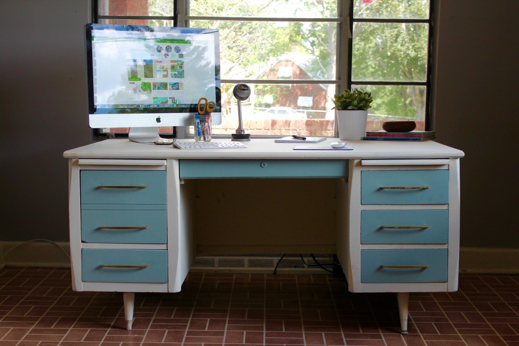 DIY desk transformation an upcycled home office organization