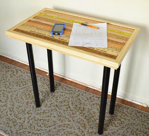 DIY Vintage Yardstick Homework Desk For The Kids