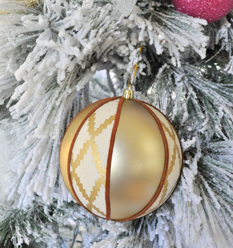 Boho fabric suede tribal Christmas ornament