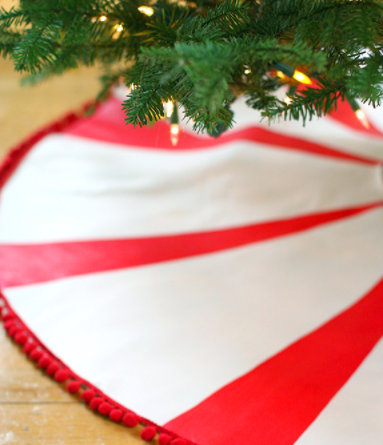 Peppermint candy Christmas tree skirt