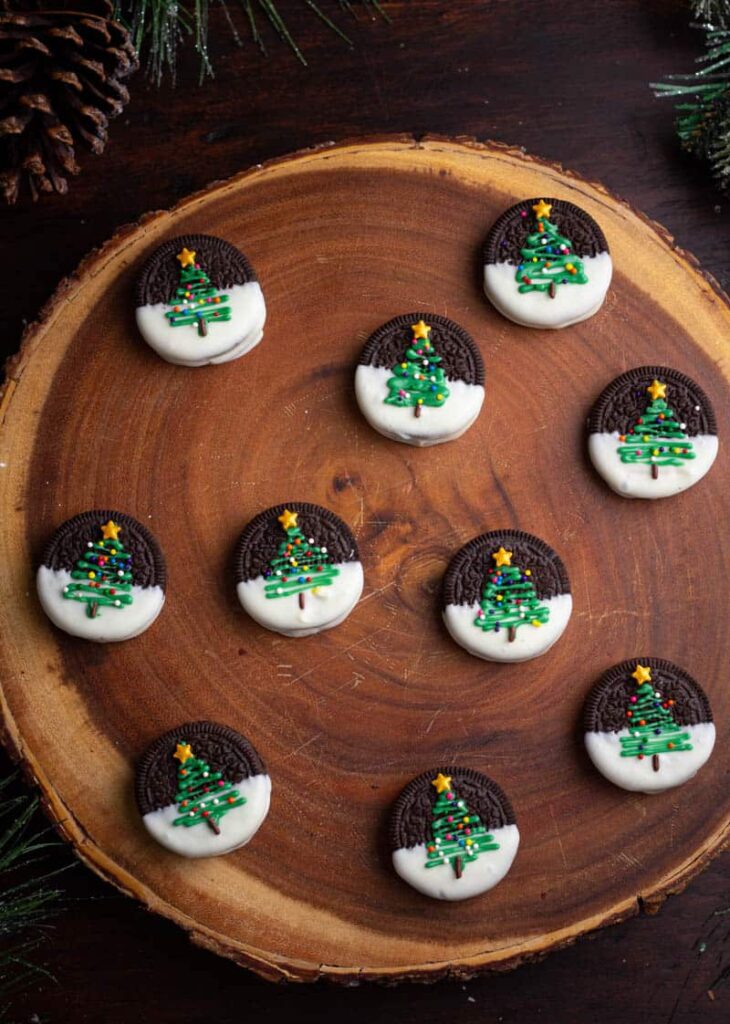 Christmas Tree Oreo Cookies simple and delicious dessert 