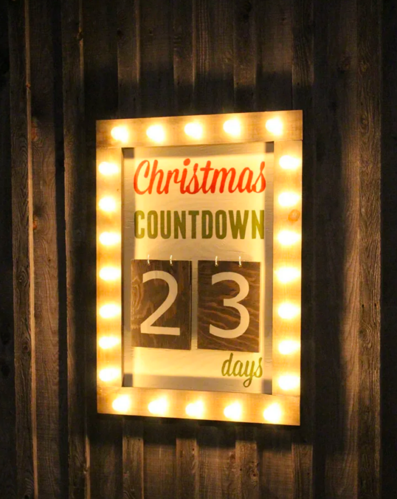 Outdoor Christmas Countdown Marquee Sign DIY Holiday Craft