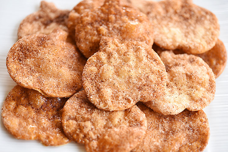 Pumpkin shapes cinnamon sugar chips