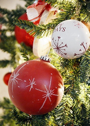 Chalkboard designed Christmas ornaments