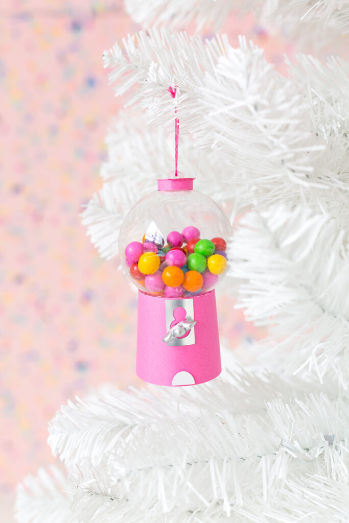 Pretty gumball machine designed Christmas ornament