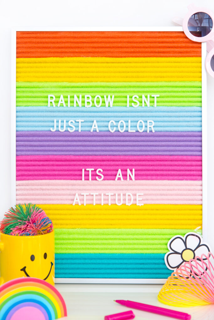 DIY Rainbow Felt Letter Board Colorful Project for Kids