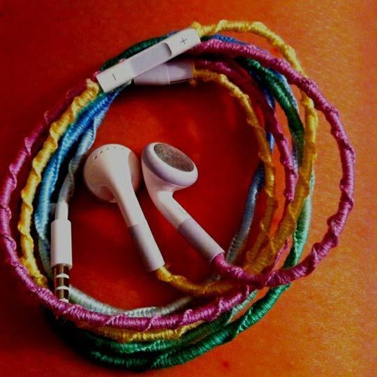 DIY Tangle-Free Headphones with Embroidery Floss