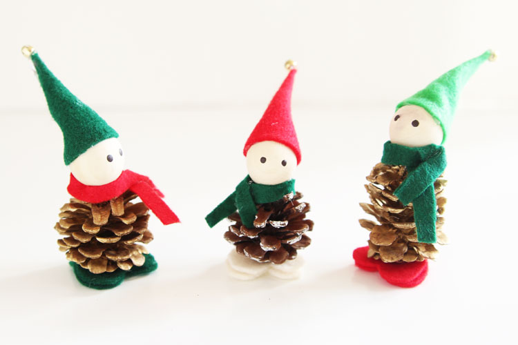 adorable pine cone elves for christmas