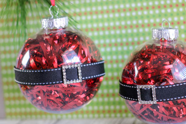 Homemade Santa belly Christmas ornaments