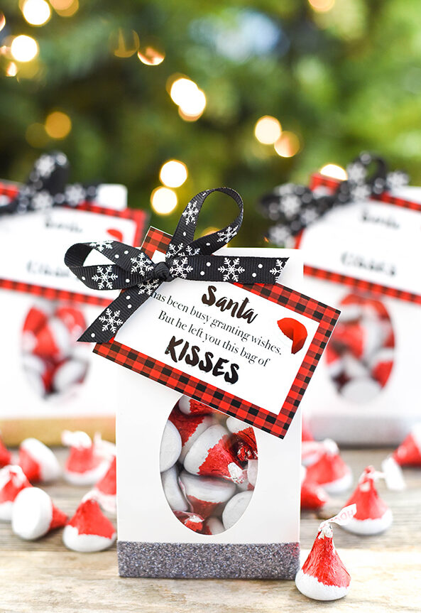 SANTA KISSES TREAT BAGS CHRISTMAS HOLIDAY TREATS FOR GIFTS